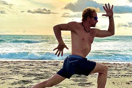 Warrior Pose Beach Yoga