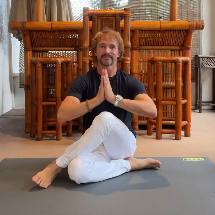 Cowface Yoga Pose in a Sideways Leg Position