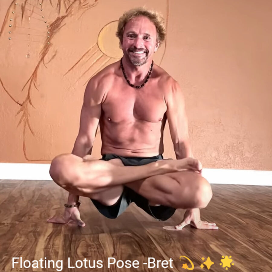 Bret in Floating Lotus Pose at Thee House of Yoga